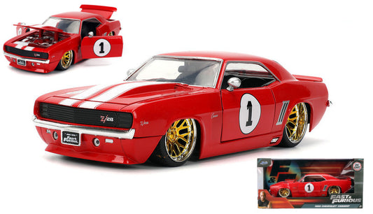 CHEVROLET CAMARO N.1 FAST & FURIOUS RED/WHITE 1:24 - Jada Toys - JADA36151