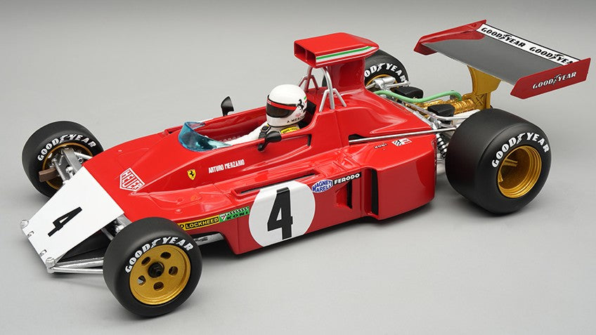 FERRARI 312B3-73 N.4 CANADA GP A.MERZARIO W/DRIVER AND CRASHED NOSE 1:18 - Tecnomodel - TMD18412C