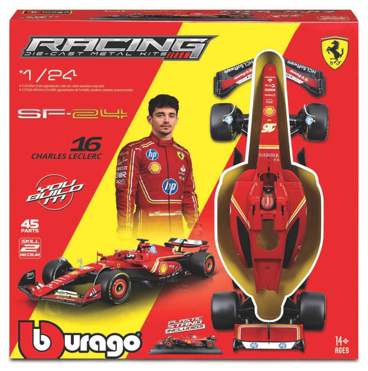 FERRARI SF-24 N.16 CHARLES LECLERC F1 2024 WITH HELMET KIT 1:24 - Burago - BU26856