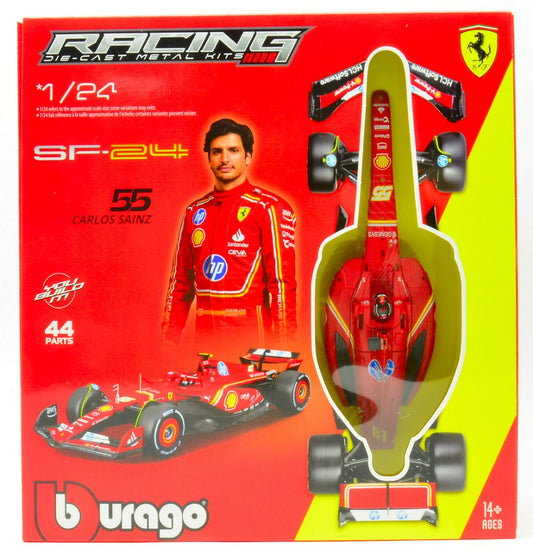 FERRARI SF-24 N.55 CARLOS SAINZ F1 2024 WITH HELMET KIT 1:24 - Burago - BU26857