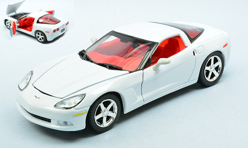 CHEVROLET CORVETTE C6 COUPE' 2005 WHITE 1:24 - MotorMax - MTM73270W