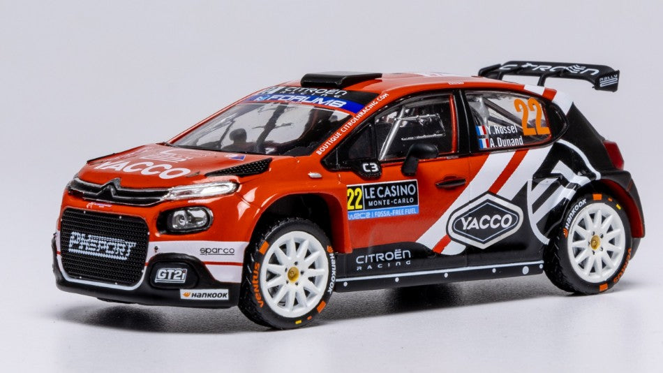 CITROEN C3 N.22 RALLY2 MONTE CARLO 2025 ROSSEL-DUNAND 1:43 - Ixo Model - RAM975A