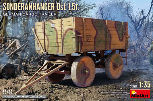 SONDERANHANGER OST 1,5 t GERMAN CARGO TRAILER KIT 1:35 - Miniart - MIN35487