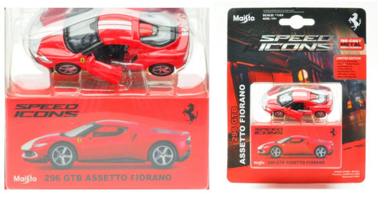 FERRARI 296GTB ASSETTO FIORANO RED SPEED ICONS 1:64 - Maisto - MI15704R