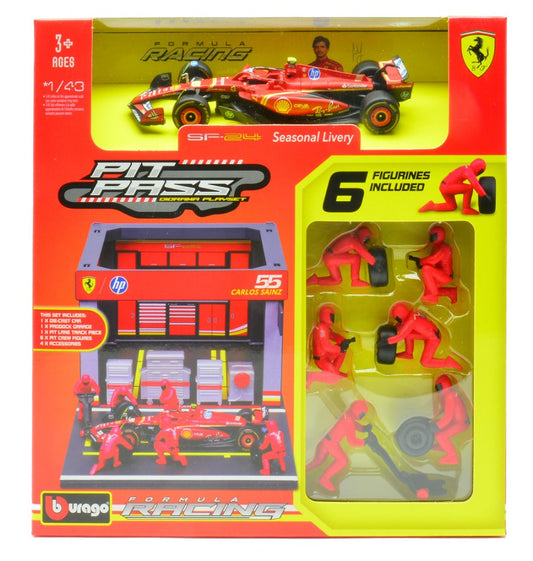 DIORAMA PIT STOP 2024 SF-24 N.55 CARLOS SAINZ 1:43 - Burago - BU36862S