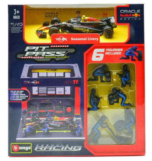 PIT STOP SET RED BULL RB19 N.11 SERGIO PEREZ 2023 1:43 - Burago - BU38453P
