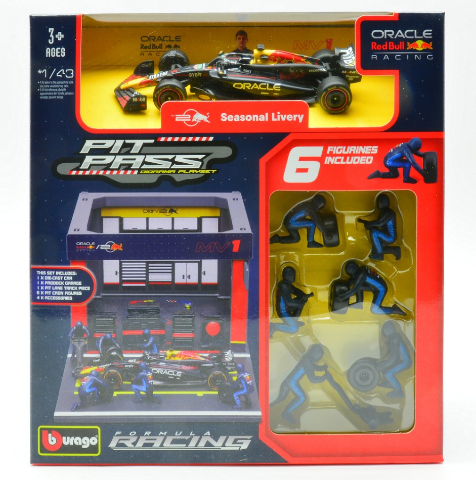 PIT STOP SET RED BULL RB19 N.1 MAX VERSTAPPEN 2023 1:43 - Burago - BU38453V