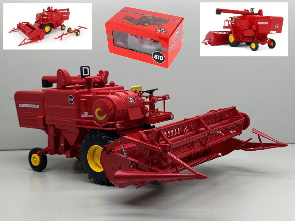 MIETITREBBIA HARVESTER MF 510 COMBINE WITH TRANSPORT TRAILER 1:32 - Replicagri - REPLI283