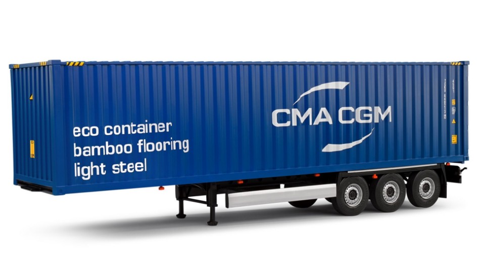 CONTAINER TRAILER 2024 BLUE 1:24 - Solido - SL2400507