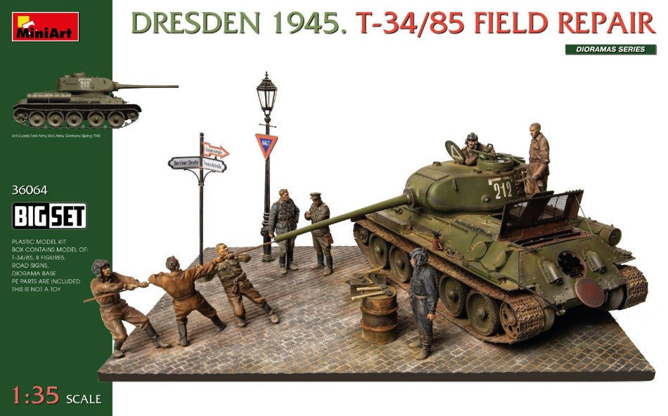 DRESDEN 1945 T-34/85 FIELD REPAIR KIT 1:35 - Miniart - MIN36064