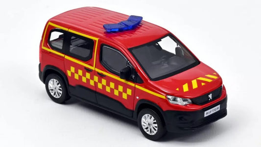 PEUGEOT RIFTER 2019 "POMPIERS" WITH SIDE SQUARE YELLOW DECO 1.43 - Norev - NV479071