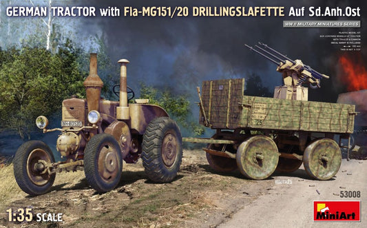 GERMAN TRACTOR WITH FLA-MG151/20 DRILLINGSLAFETTE AUF SD.ANH. KIT 1:35 - Miniart - MIN53008