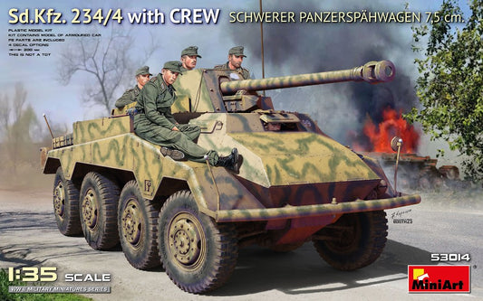 Sd.Kfz. 234/4 SCHWERER PANZERSPAHWAGEN 7,5 cm W/CREW KIT 1:35 - Miniart - MIN53014