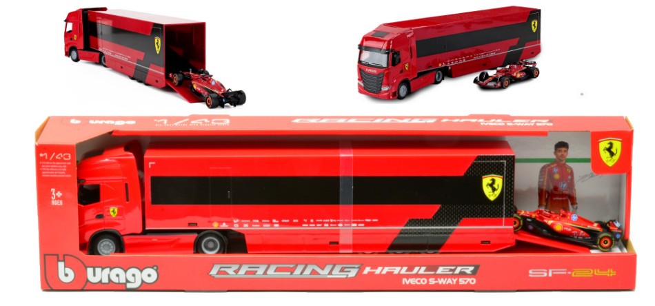 IVECO S WAY 570 RACING TRANSPORTER W/ FERRARI SF-24 N.16 C.LECLERC