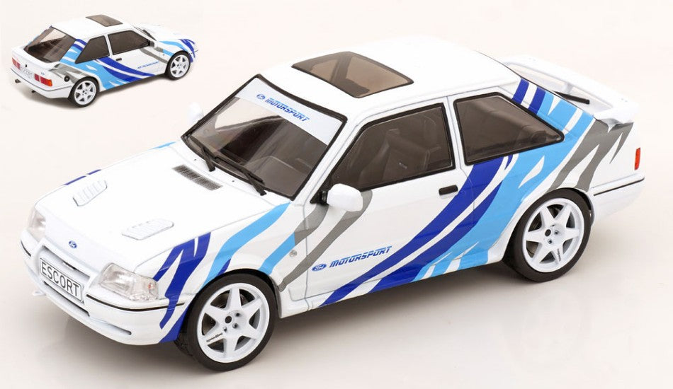 FORD ESCORT MK IV RS TURBO S2 1990 WHITE/DECALS 1:18 - ModelCarGroup - MCG18547