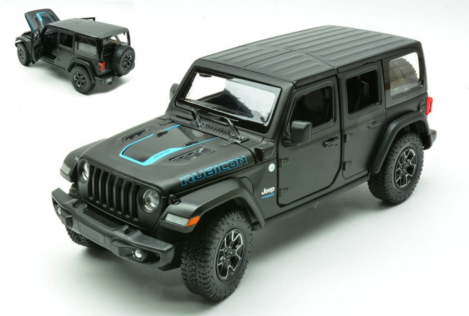 JEEP WRANGLER RUBICON 4xe BLACK 1:24 - Rastar - RAT64610BK