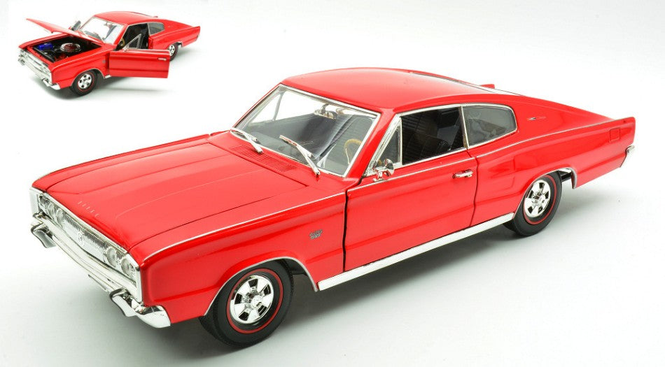 DODGE CHARGER 1966 RED 1:18 - Lucky Die Cast - LDC92638R