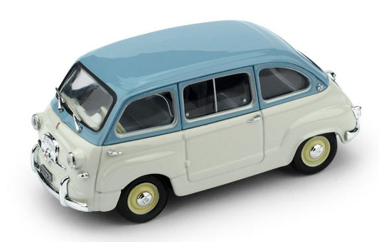 FIAT 600 MULTIPLA 1^ SERIE 1956 AZZURRO CENERE/GRIGIO CHIARO 1:43 - Brumm - BM0250-07