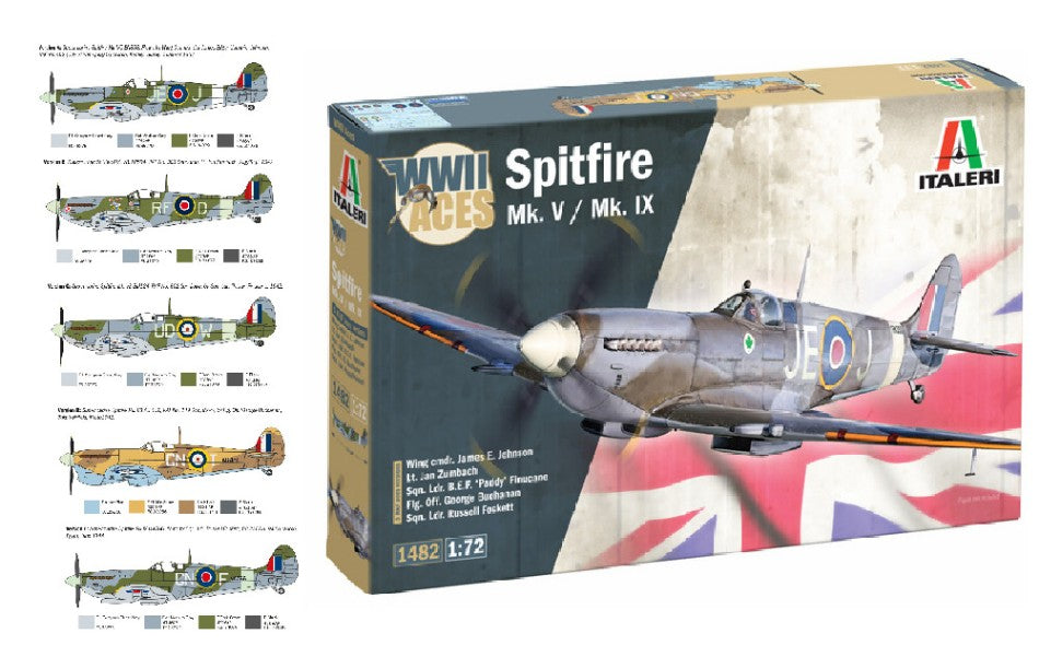 SPITFIRE Mk.V / Mk.IX ACES KIT 1:72 - Italeri - IT1482