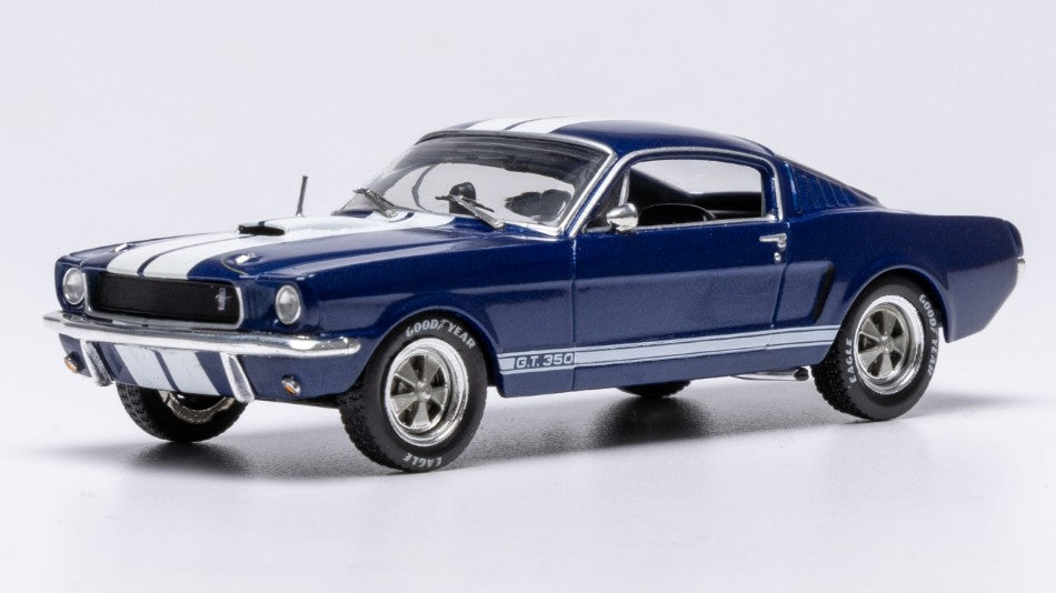 FORD MUSTANG SHELBY GT 350 1965 DARK BLUE/WHITE 1:43 - Ixo Model - CLC613