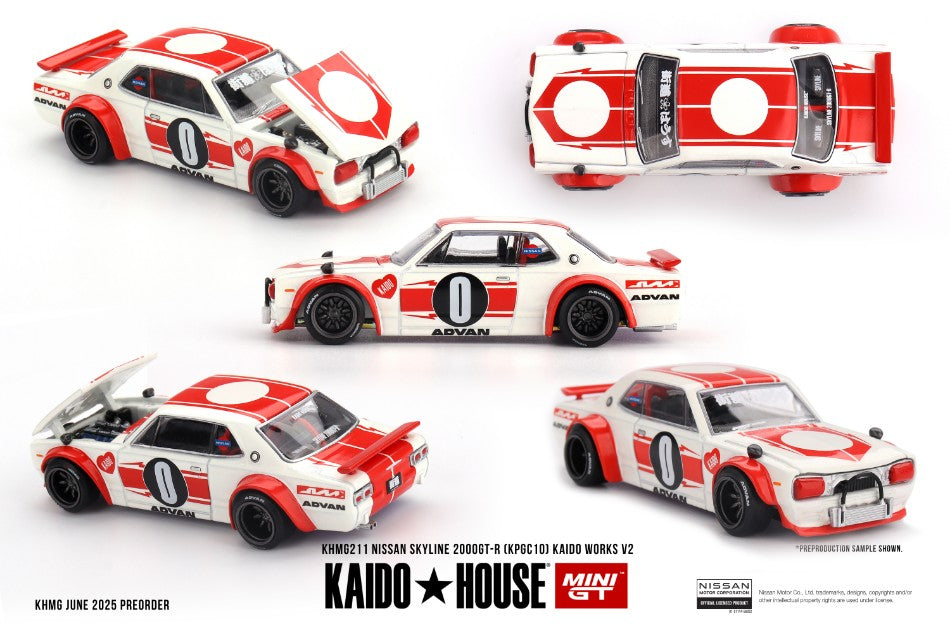 NISSAN SKYLINE GT-R (KPGC10)
KAIDO WORKS V2 1969 1:64 - Mini GT - KHMG211