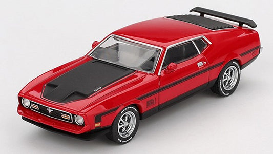 FORD MUSTANG MACH 1 1971 RACE RED 1:64 - Mini GT - MGT01122