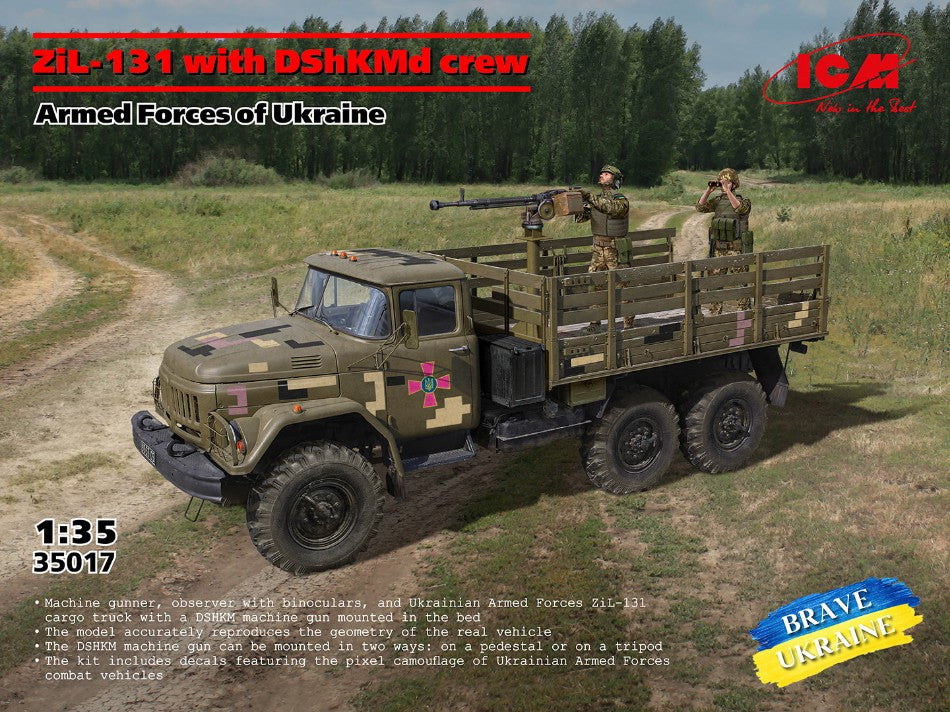 ZIL-131 WITH DSHKMD CREW ARMED FORCES OF UKRAINE KIT 1:35 - ICM - ICM35017