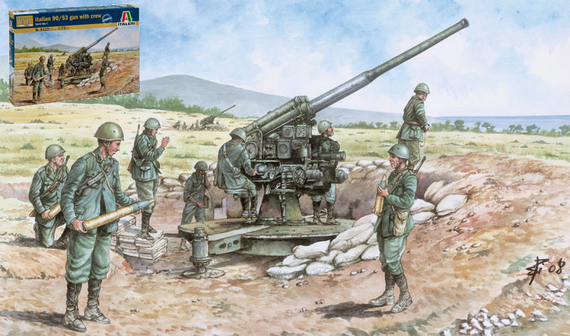 ITALIAN 90/53 GUN C/FIG.KIT 1:72 - Italeri - IT6122