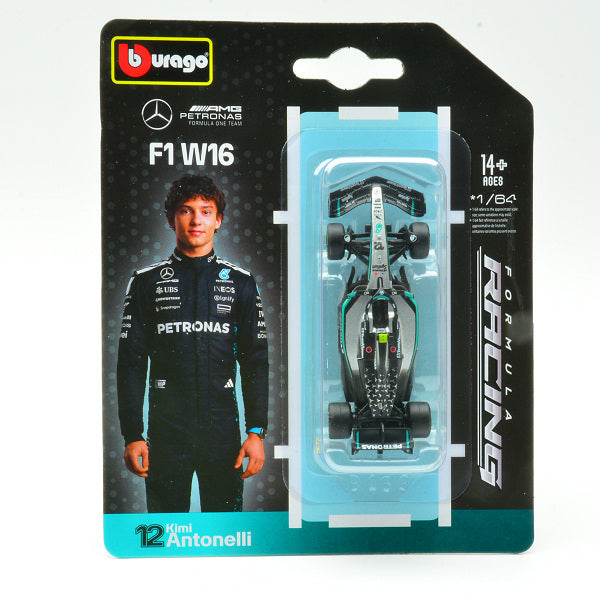 Bburago F1 Mercedes AMG W16 2025 Kimi Antonelli 1/64 Scale Model car main image 0