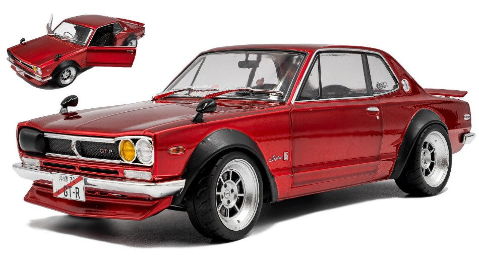 NISSAN SKYLINE (C10) HAKOSUKA SOLIDO WORKS 1970 MET.RED 1:18 - Solido - SL1813002