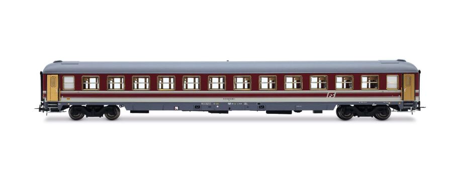FS, UIC-X 1979 CARROZZA TRASPORTO PRIGIONIERI RED/GREY LIV. EP.IV-V 1:87 - Rivarossi - HR4409