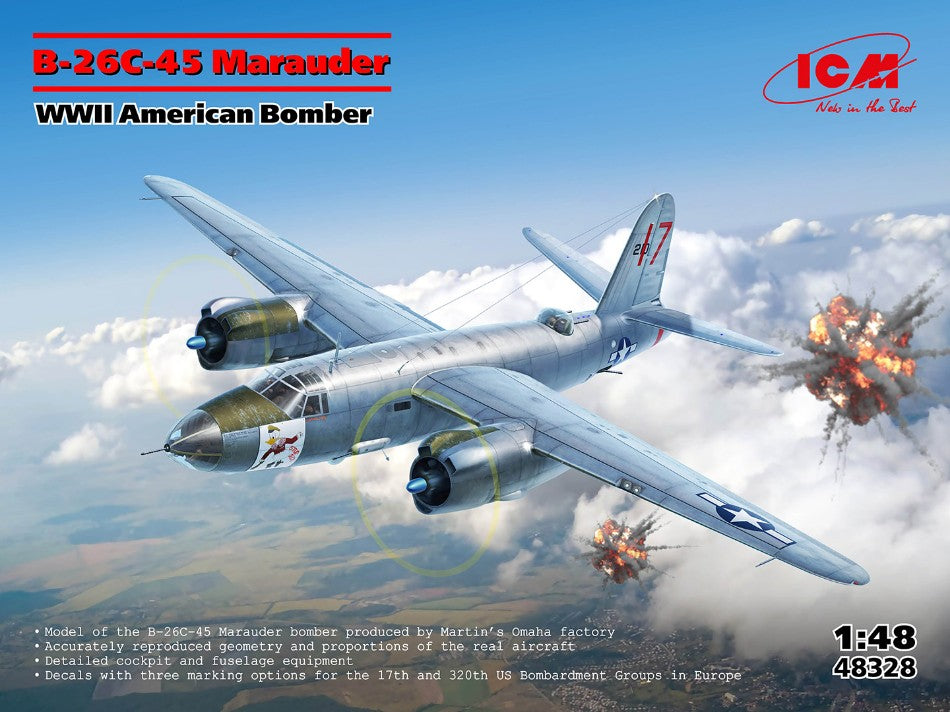B-26C-45 MARAUDER WWII AMERICAN BOMBER KIT 1:48 - ICM - ICM48328