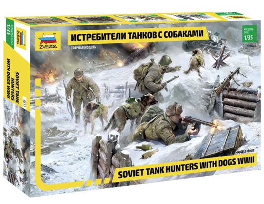 SOVIET TANK HUNTER W/DOGS KIT 1:35 - Zvezda - Z3611