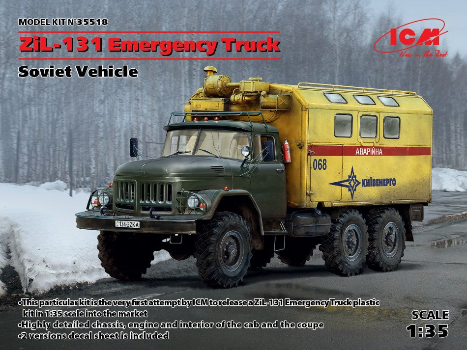 ZIL-131 EMERGENCY TRUCK SOVIET VEHICLE KIT 1:35 - ICM - ICM35518