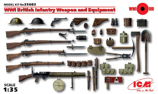 WWI BRITISH INFANTRY WEAPON AND EQUIPMENT KIT 1:35 - ICM - ICM35683