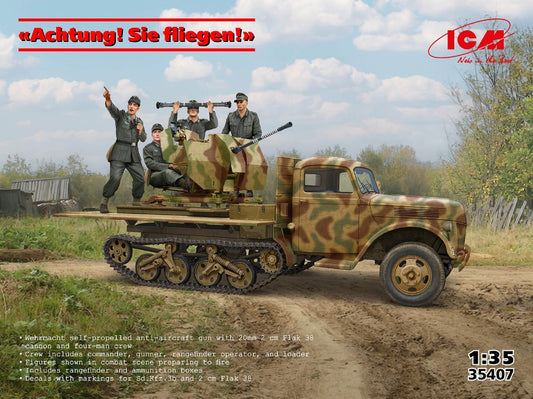 ACHTUNG SIE FLIEGEN Sd.Kfz.3b WITH 2 cm FLAK 38 AND CREW KIT 1:35 - ICM - ICM35407