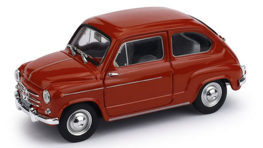 FIAT 600 D BERLINA 1960 ROSSO CORALLO 1:43 - Brumm - BM0316-11