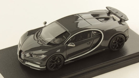 BUGATTI CHIRON SPORT GREY CARBON W/RAFALE MET.SILVER FRAME 1:43 - Looksmart - LS490D