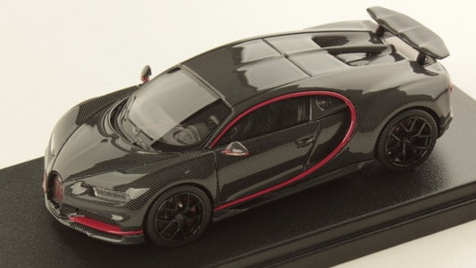 BUGATTI CHIRON SPORT GREY CARBON W/ITALIAN RED FRAME 1:43 - Looksmart - LS490E