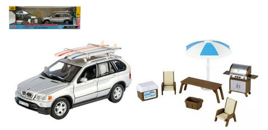 BMW X5 SILVER W/ACCESSOIRES 1:24 - MotorMax - MTM79723