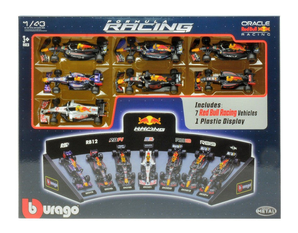 RED BULL F1 SET: 2013-2015-2016-2021-2024 7 MODELS-VARIOUS DRIVERS 1:43 - Burago - BU38168
