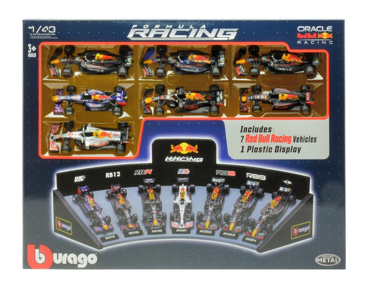 RED BULL F1 SET: 2013-2015-2016-2021-2024 7 MODELS-VARIOUS DRIVERS 1:43 - Burago - BU38168