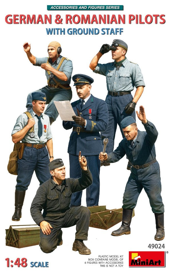 GERMAN & ROMANIAN PILOTS W/GROUND STAFF KIT 1:48 - Miniart - MIN49024