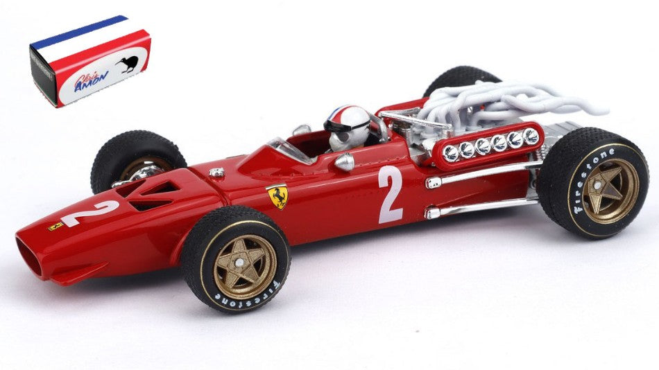 FERRARI 312 F1 ITALIA GP 1967 N.2 CHRIS AMON + PILOTA 1:43 - Brumm - BM0255CH