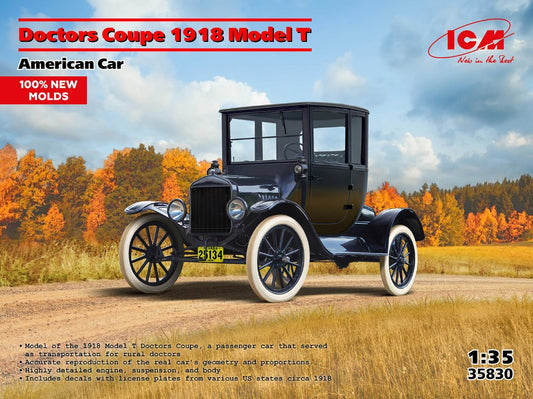 DOCTORS COUPE 1917 MODEL T AMERICAN CAR KIT 1:35 - ICM - ICM35830