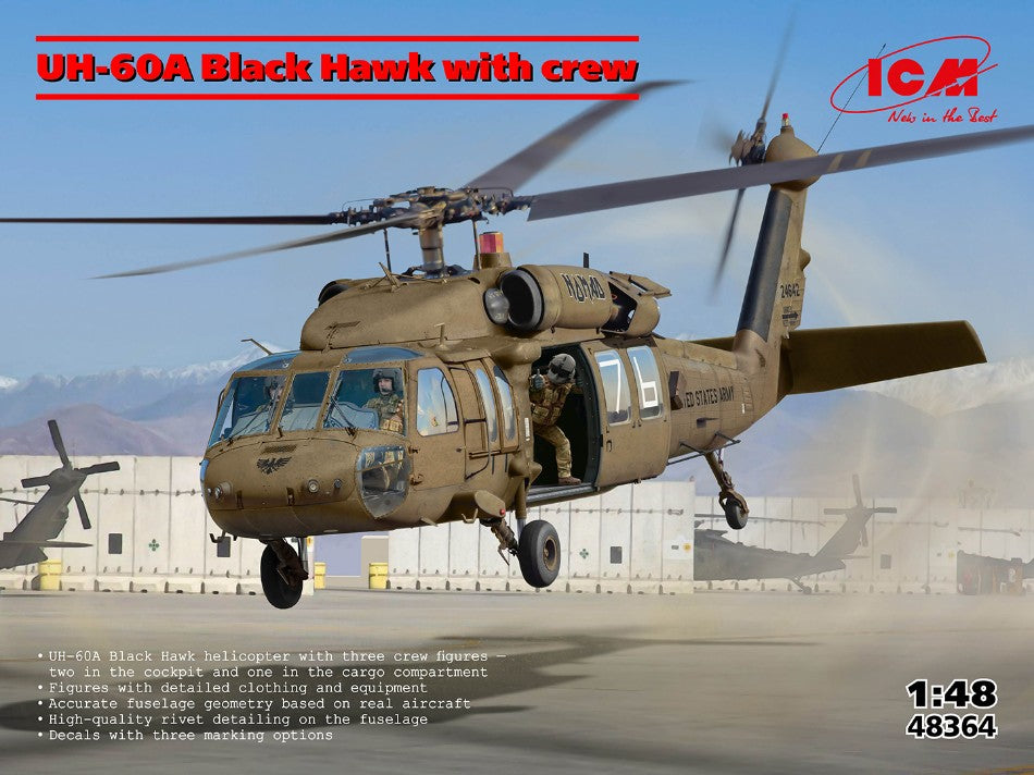 UH-60A BLACK HAWK WITH CREW KIT 1:48 - ICM - ICM48364