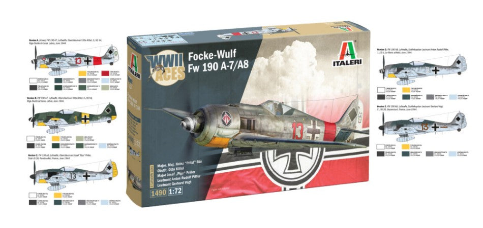 FOCKE WULF 190 A-7/A-8 ACES KIT 1:72 - Italeri - IT1490