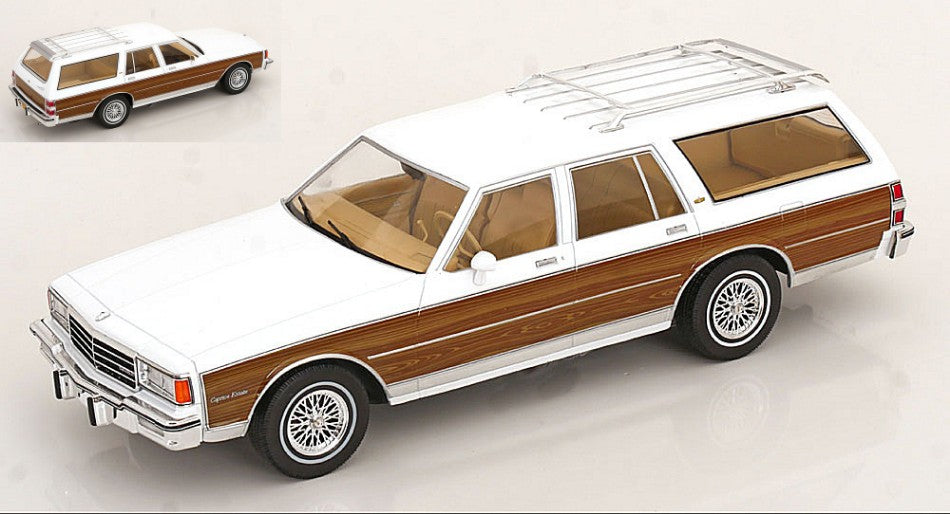 CHEVROLET CAPRICE ESTATE WAGON 1985 WHITE/DECALS 1:18 - ModelCarGroup - MCG18475