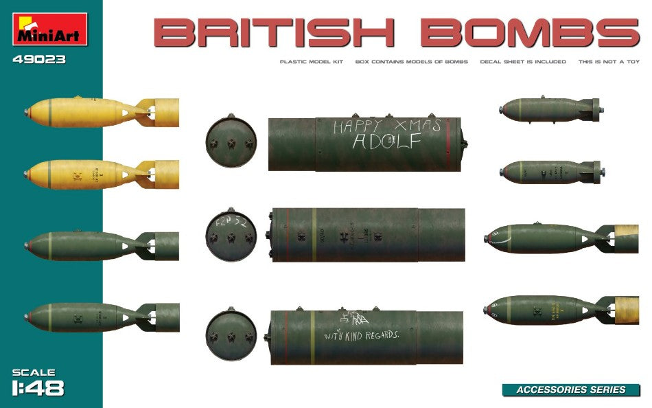 BRITISH BOMBS KIT 1:48 - Miniart - MIN49023