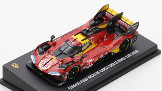 FERRARI 499P N.51 3rd LE MANS 2024 PIER GUIDI-CALADO-GIOVINAZZI 1:64 - Looksmart - LS64006LM